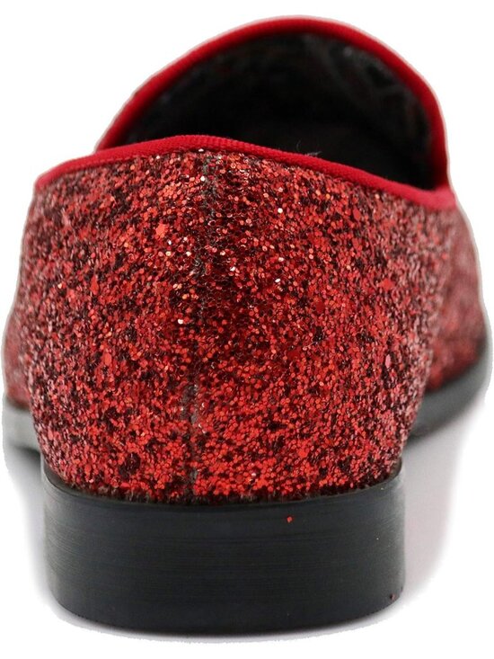 Men\'s Red Vintage Glitter Loafers Slip On Tuxedo Dress Party Classic Shoes main image 6